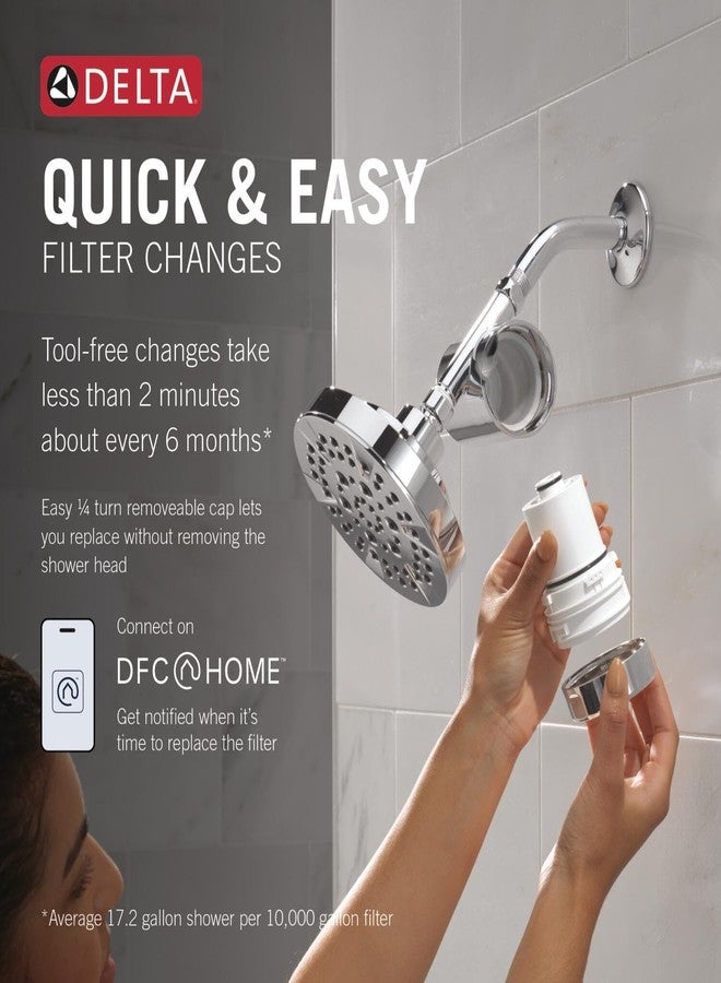 Delta Faucet Clarifi Standard Shower Filter Attachment with Filter Cartridge I Hard Water Softener I Overhead Shower Filter I Wall Mount Showerhead Filter I For Borewell/Tanker Water I Chrome 7SF100 - Image 4